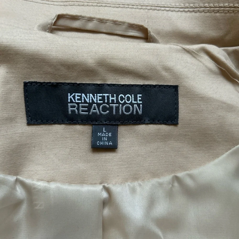 Kenneth Cole Reaction Beige Trench Coat Size L